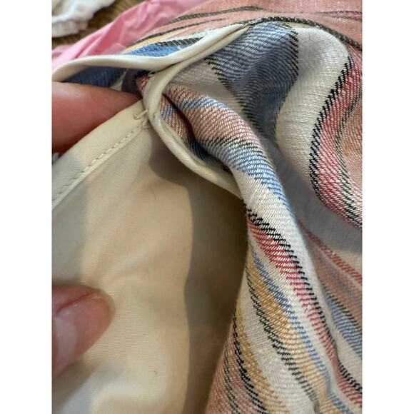 FRAME Birkin Linen Single Button Blazer Multi Stripe 10 - Picture 10 of 11